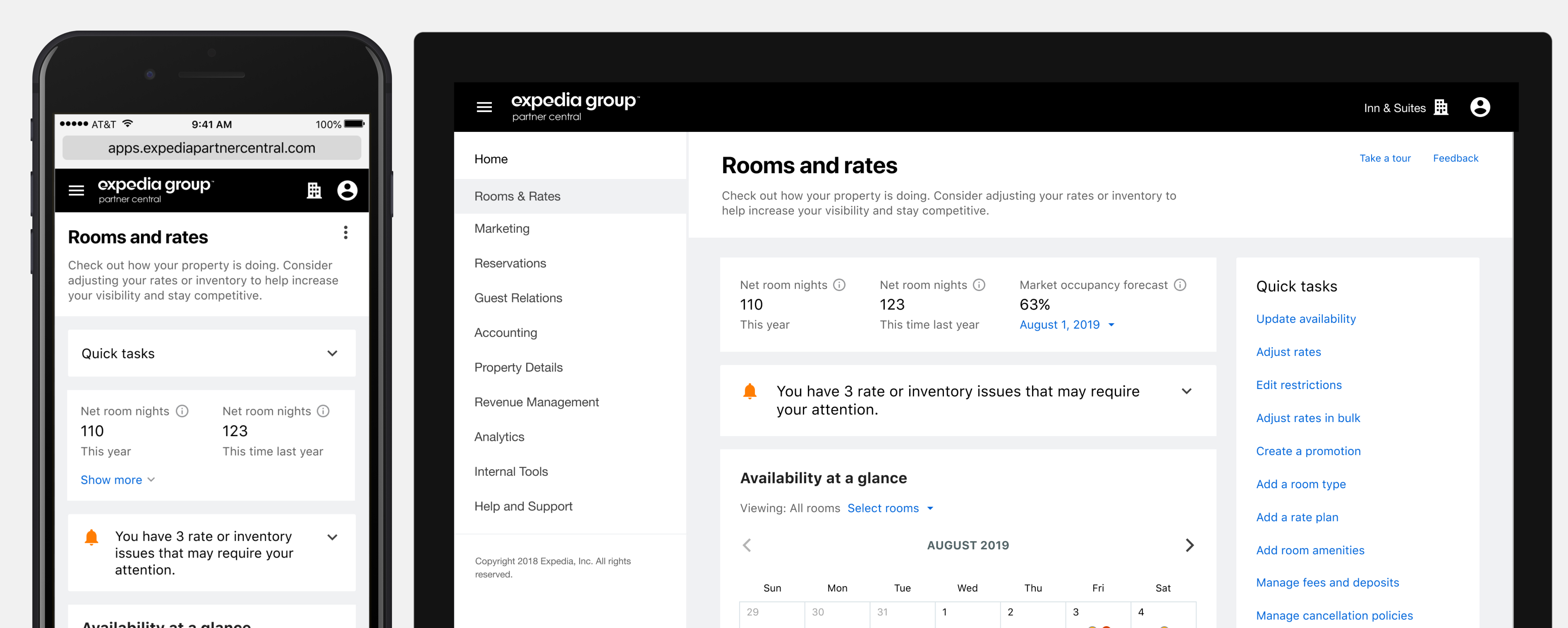 expedia rooms and rates hub